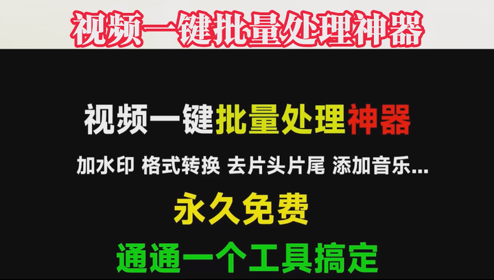 视频一键批量处理工具
