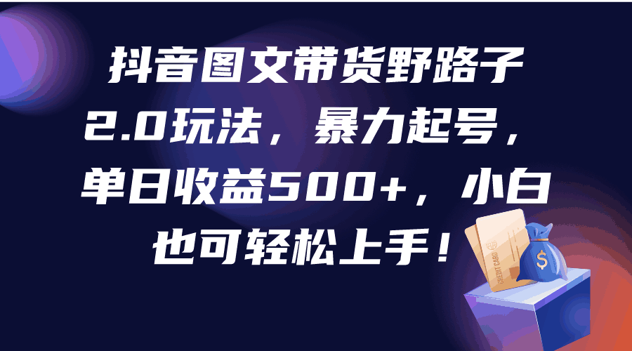 抖音图文带货野路子2.0玩法