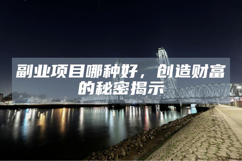 副业项目哪种好，创造财富的秘密揭示