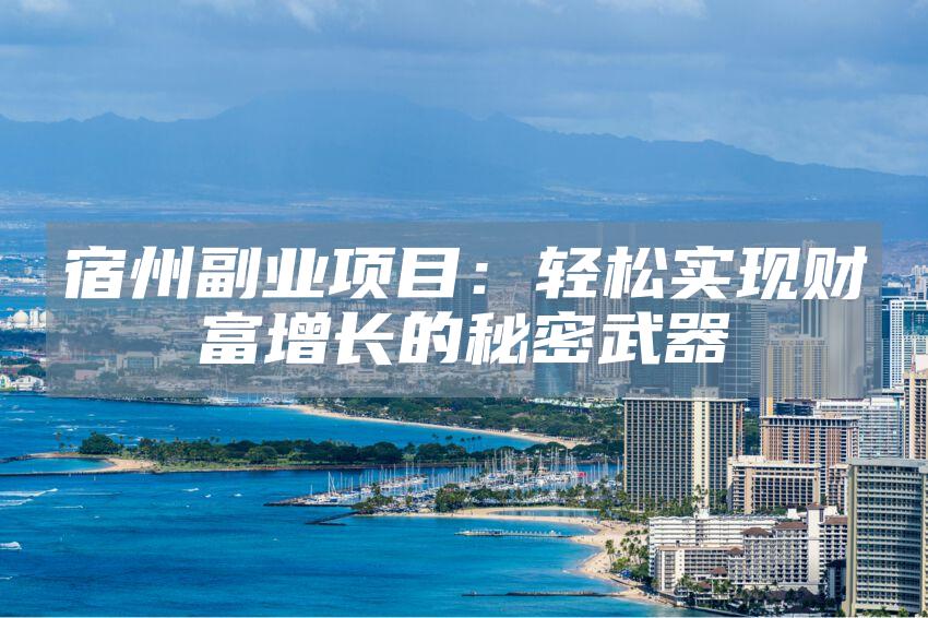 宿州副业项目：轻松实现财富增长的秘密武器