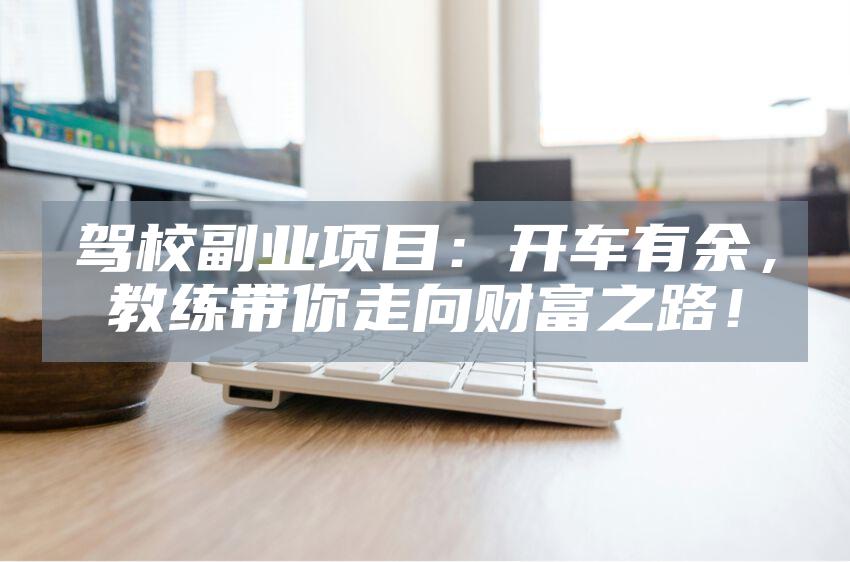 驾校副业项目：开车有余，教练带你走向财富之路！