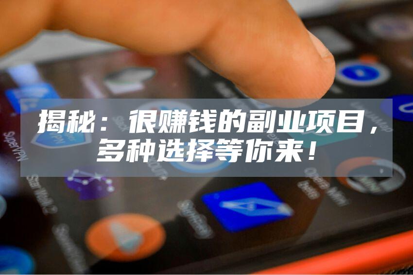 揭秘：很赚钱的副业项目，多种选择等你来！