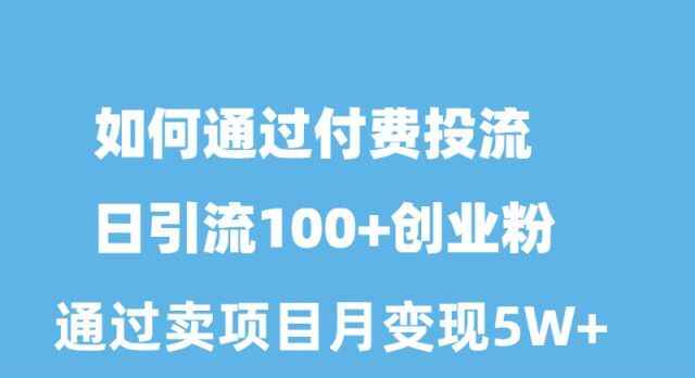 如何通过付费投流日引流100+创业粉