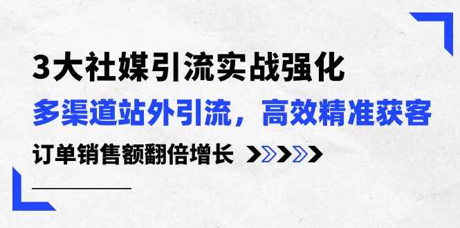 3大社媒引流实操强化