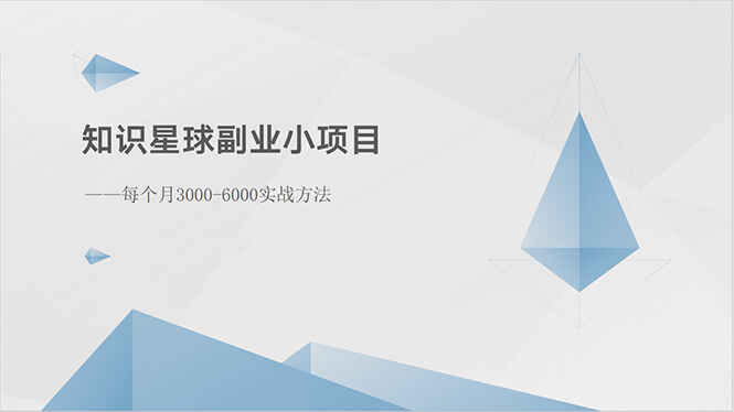知识星球副业小项目