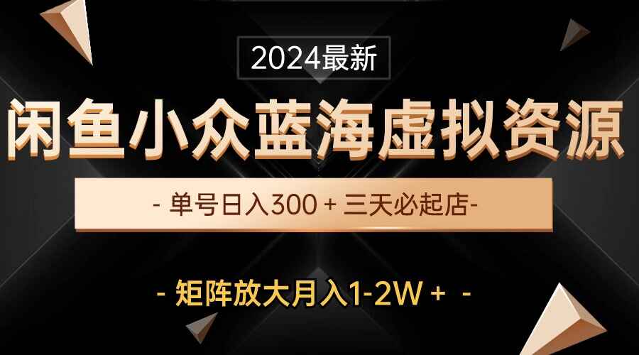 最新闲鱼小众蓝海虚拟资源