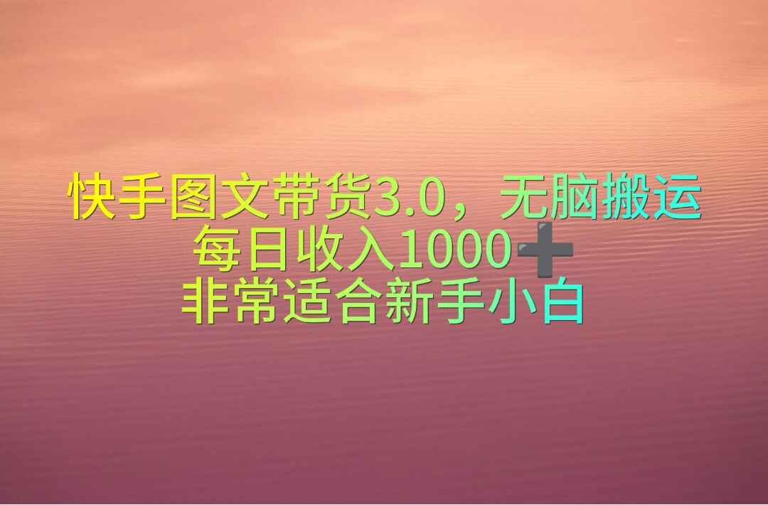 快手图文带货3.0