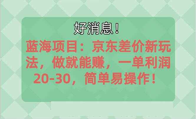 越早知道越能赚到钱的蓝海项目:京东大平台操作,一单利润20~30【揭秘】