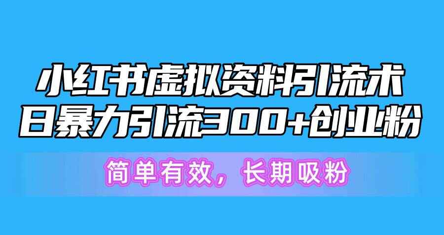 小红书虚拟资料引流术