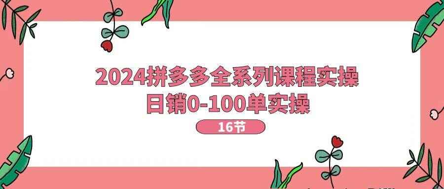 2024拼多多全系列课程
