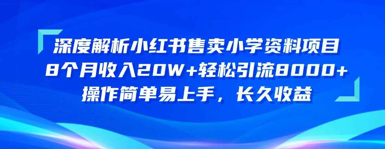 深度解析小红书出售小学资料