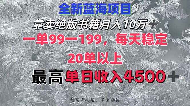 靠卖绝版书籍月入10W+