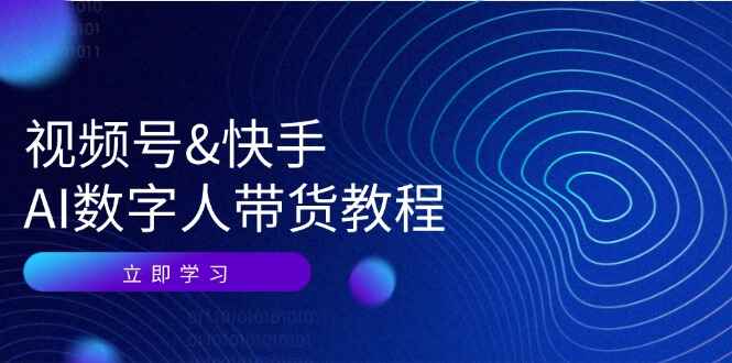 视频号/快手AI数字人带货课程 认知、技术、运营、拓展与资源变现-天边资源网