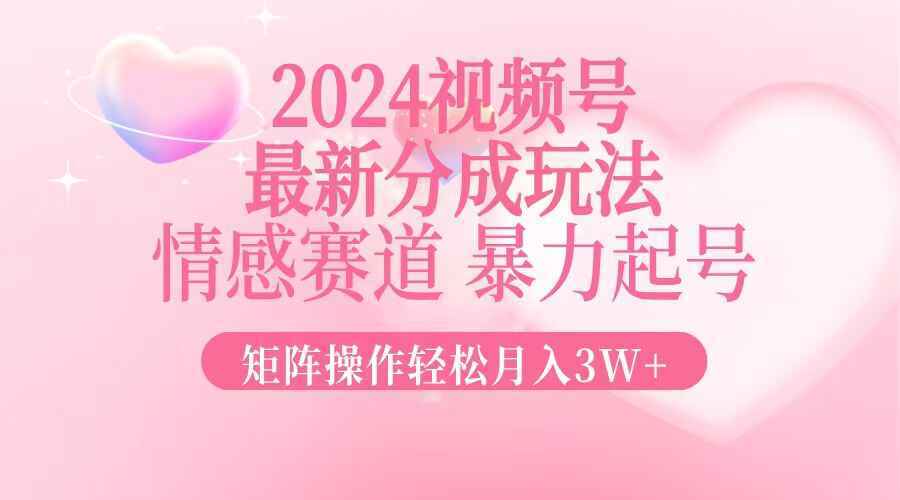 2024最新视频号分成玩法