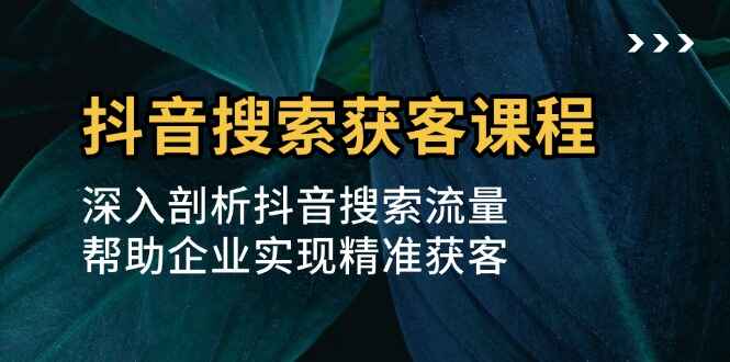 抖音搜索获客课程