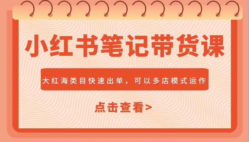小红书笔记带货课程
