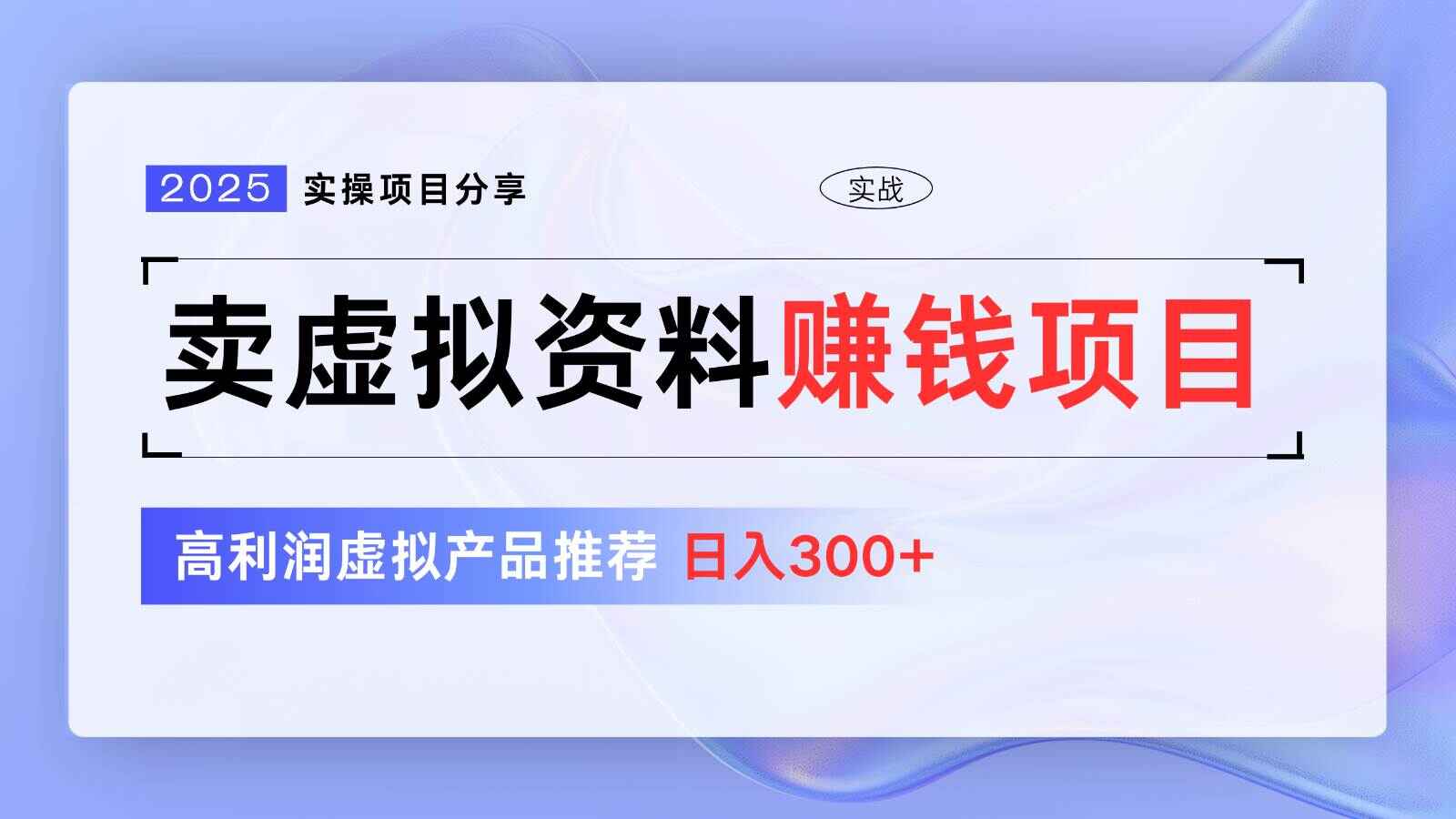 卖虚拟资料项目