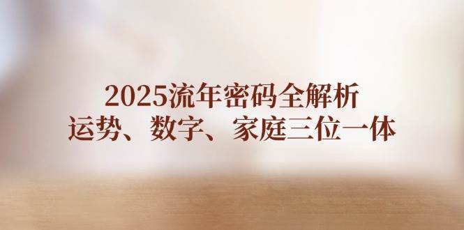 2025流年密码全解析