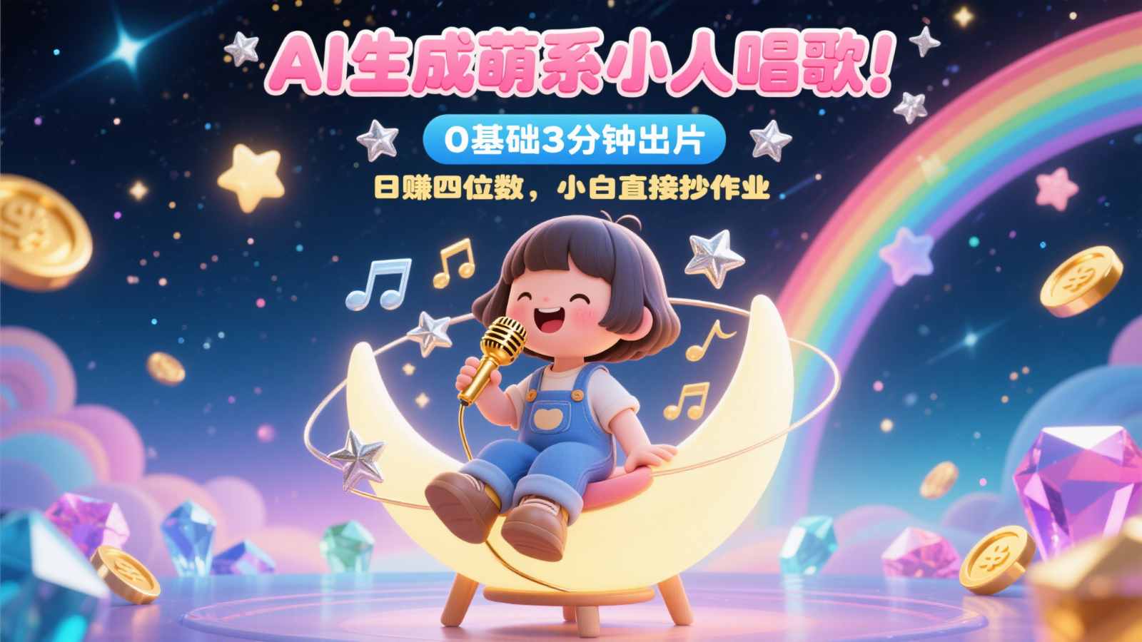 AI生成萌系小人唱歌