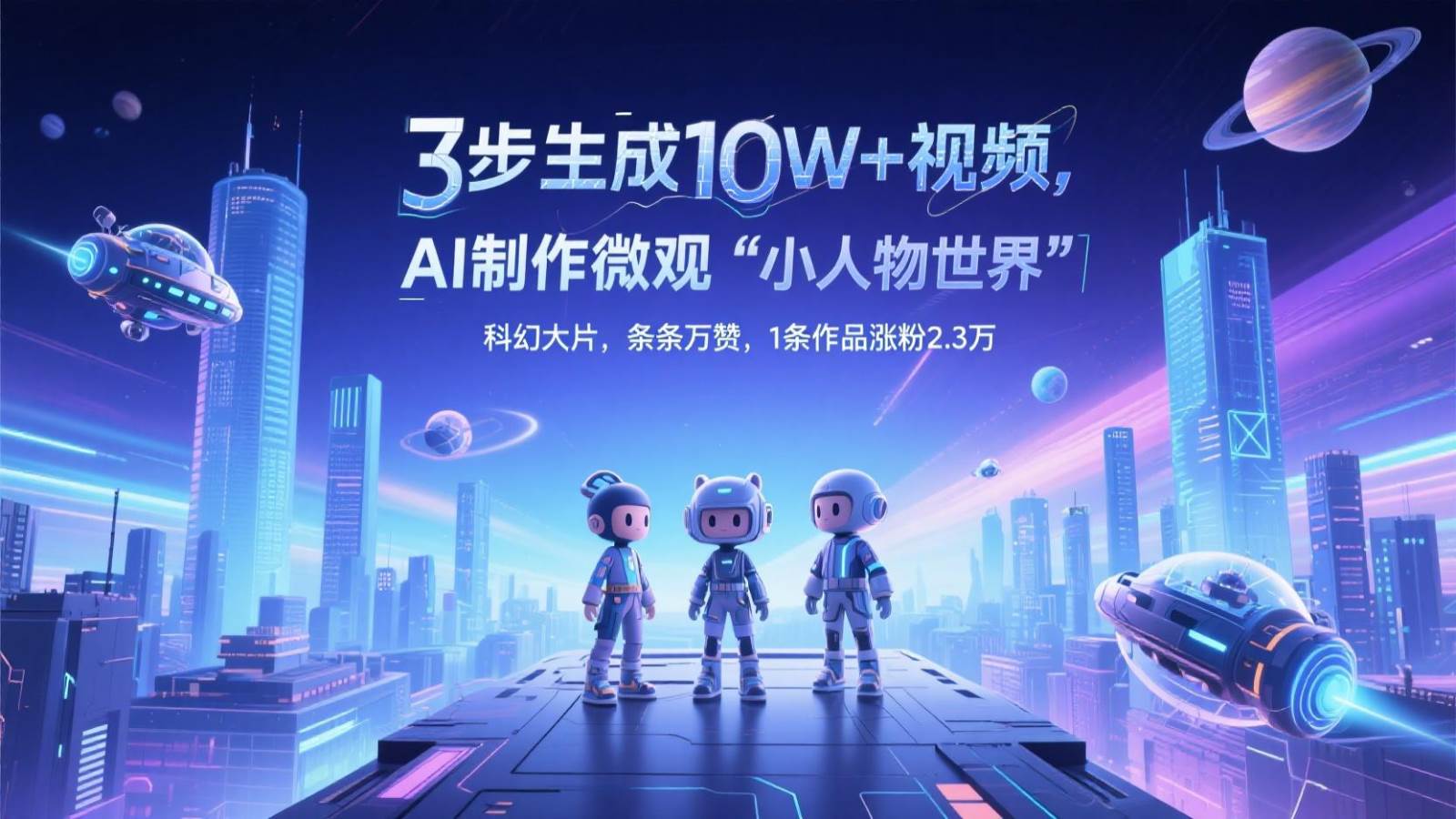 三步生成10W+视频 AI制作微观“小人物世界”科幻大片，条条万赞，1条作品涨粉2.3万-天边资源网