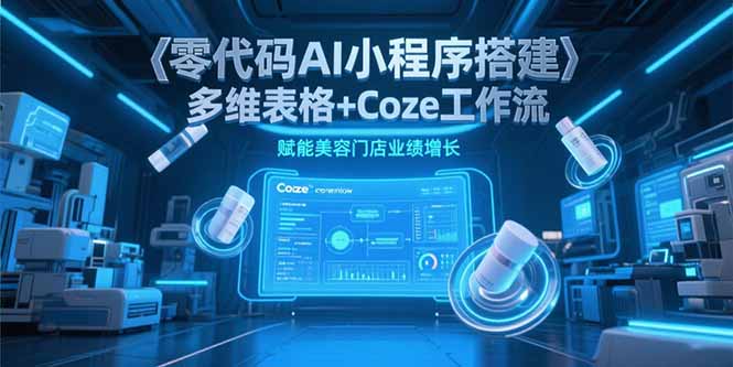 零代码AI小程序搭建，多维表格+Coze工作流，赋能美容门店业绩增长-天边资源网
