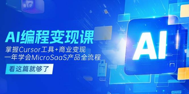 AI编程变现课程 掌握Cursor工具+商业变现,一年学会MicroSaaS产品全流程
