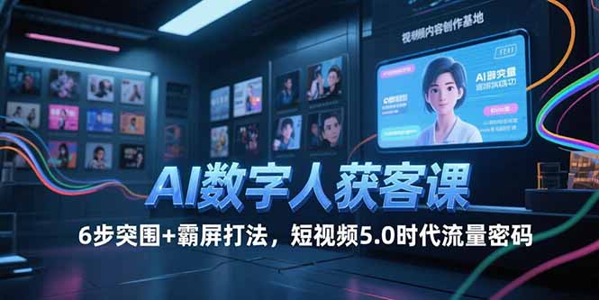 AI数字人获客课，6步突围+霸屏打法，短视频5.0时代流量密码-天边资源网