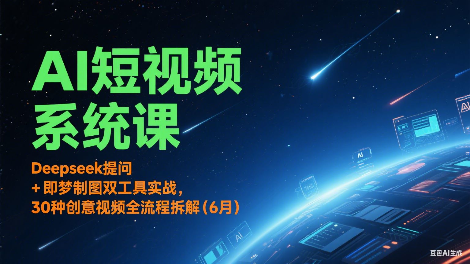 图片[1]-AI短视频系统课：Deepseek提问 + 即梦制图双工具实战，30种创意视频全流程拆解(6月)-天边资源网