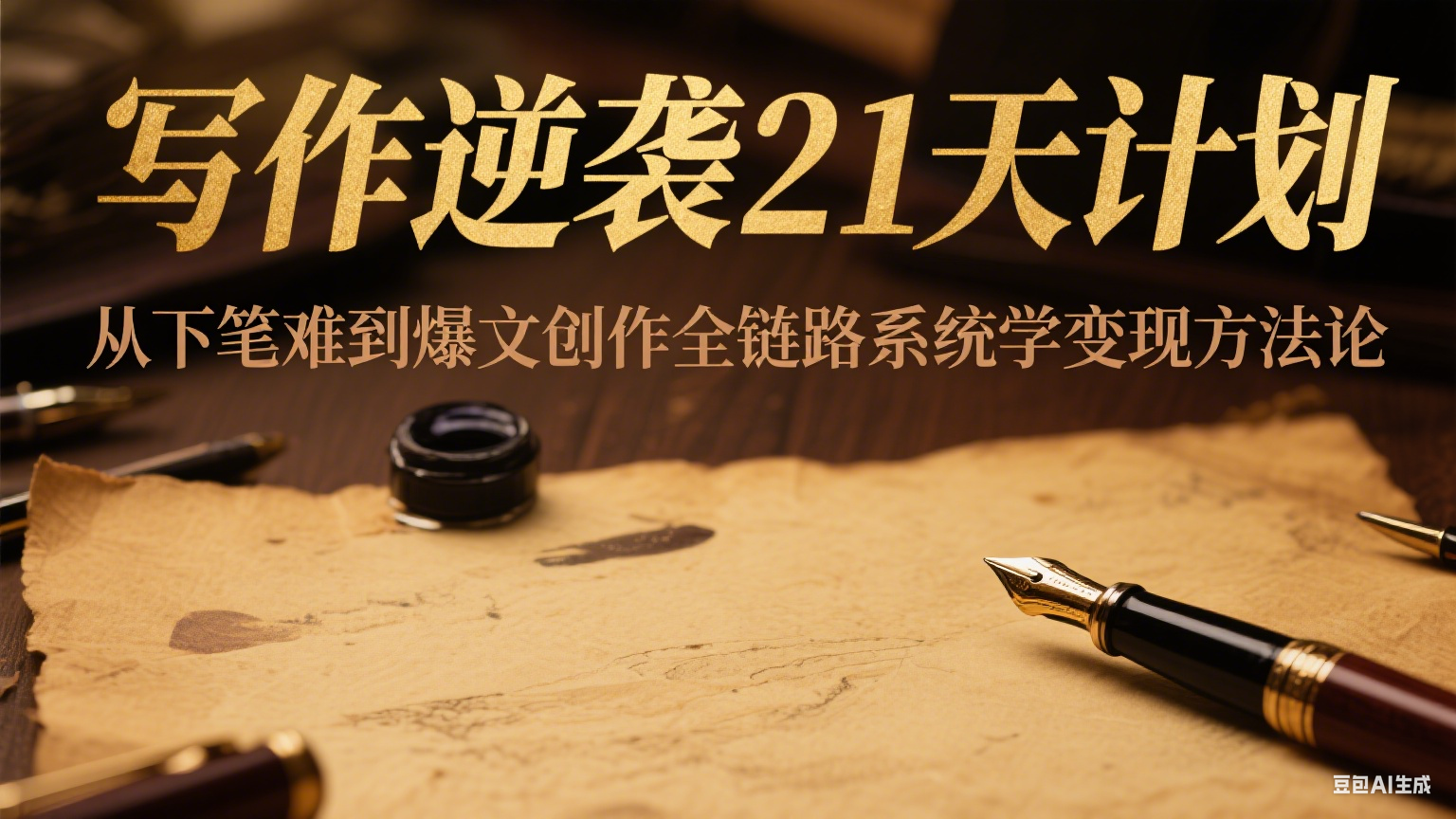 图片[1]-写作逆袭21天计划：从下笔难到爆文创作全链路系统学变现方法论-天边资源网