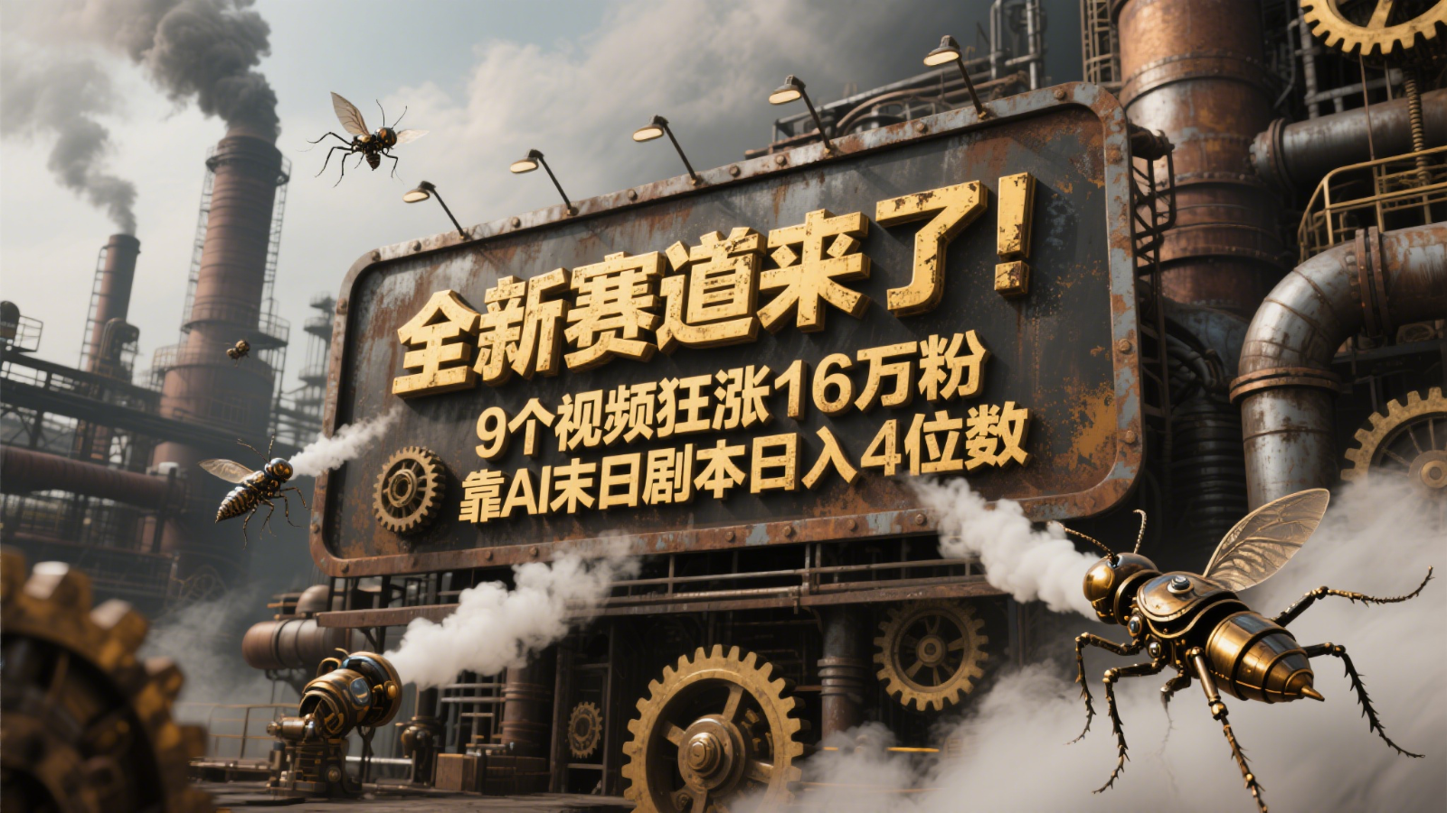 全新赛道来了!9个视频狂涨16万粉,靠AI末日剧本日入4位数,评论区爆肝追更【揭秘】