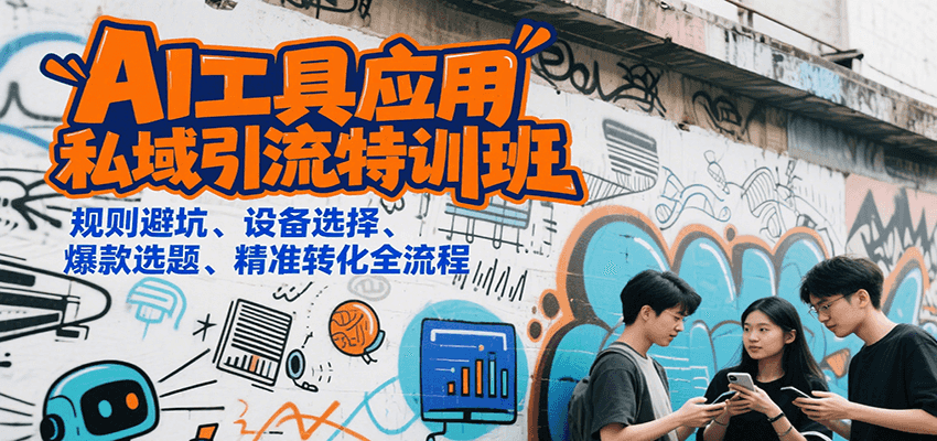 AI工具应用私域引流特训班，规则避坑、设备选择、爆款选题、精准转化全流程-天边资源网