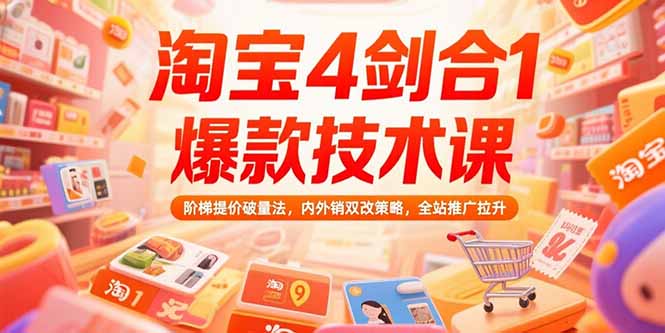 图片[1]-淘宝4剑合1爆款技术课73期：阶梯提价破量法，内外销双改策略 全站推广拉升-天边资源网