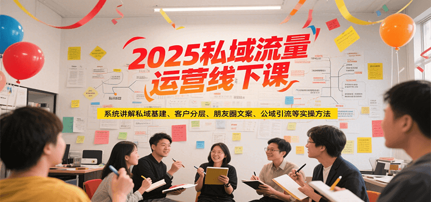 图片[1]-2025私域流量运营线下课，系统讲解私域基建/客户分层/朋友圈文案/公域引流等实操方法-天边资源网