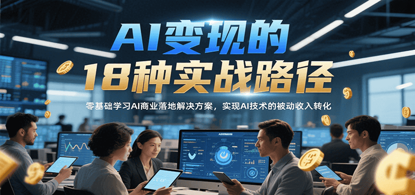 图片[1]-AI变现的18种实战路径，零基础学习AI商业落地解决方案，实现AI技术的被动收入转化-天边资源网