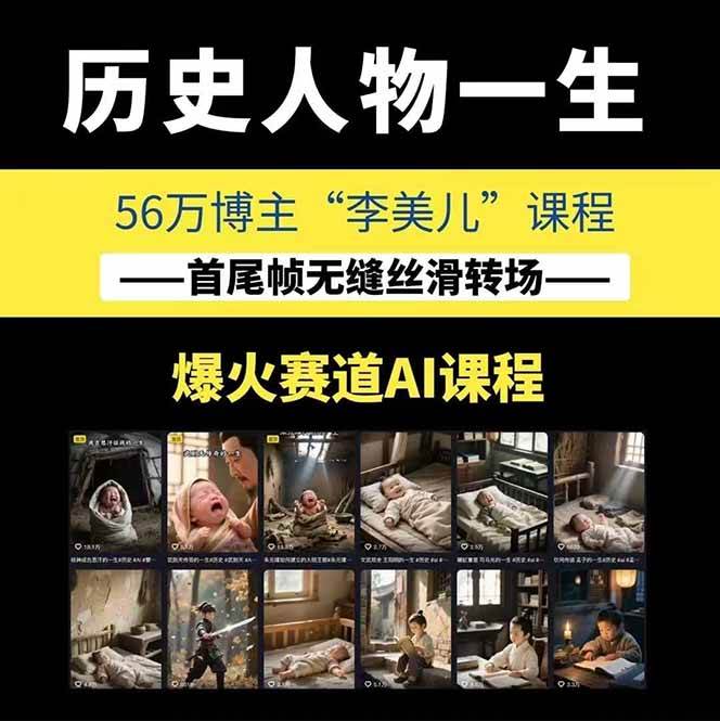图片[2]-AI历史人物短视频创作，含IP打造、首尾帧无缝转场、智能体视频制作等核心教学内容-天边资源网