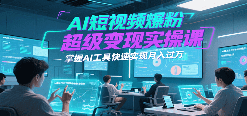 图片[1]-AI短视频爆粉超级变现实操课，掌握AI工具快速实现月入过万-天边资源网