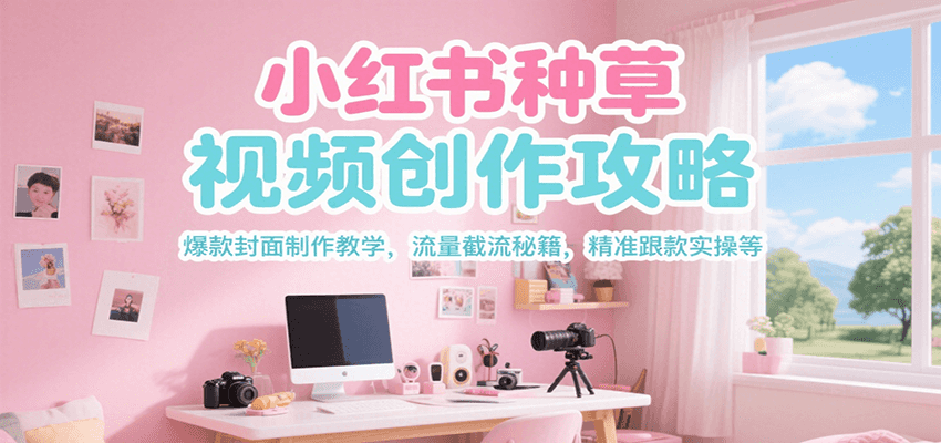 图片[1]-小红书种草视频创作攻略，爆款封面制作教学 ，流量截流秘籍 ，精准跟款实操等-天边资源网