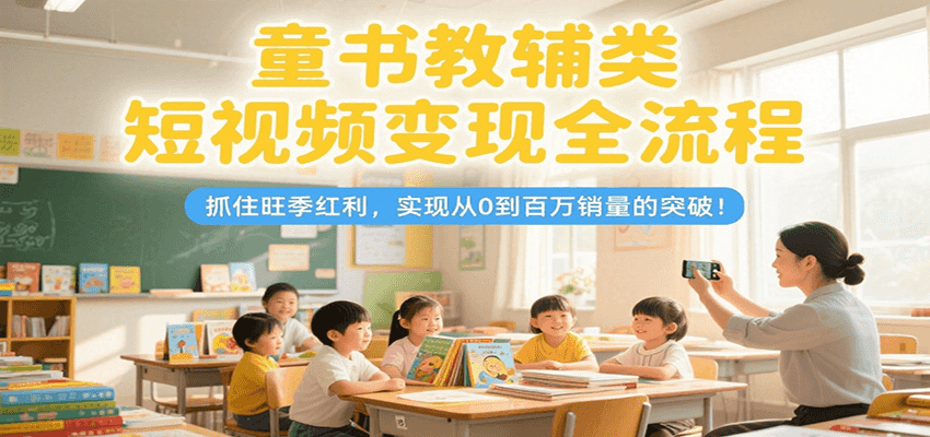 图片[1]-童书教辅类短视频变现全流程，抓住旺季红利，实现从0到百万销量的突破！-天边资源网