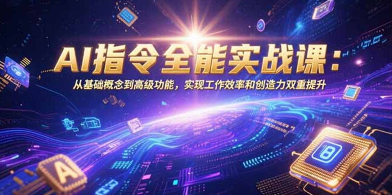 图片[1]-AI指令全能实战课：从基础概念到高级功能，实现工作效率和创造力双重提升-天边资源网