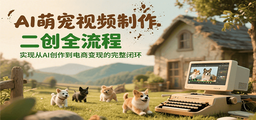 图片[1]-AI萌宠视频制作二创全流程，实现从AI创作到电商变现的完整闭环-天边资源网