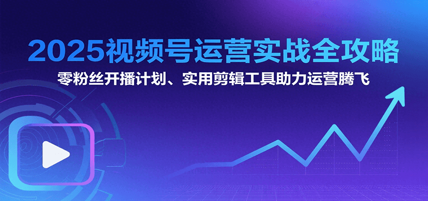 2025视频号运营实战全攻略：零粉丝开播计划、起号到到变现思维逻辑方法-天边资源网