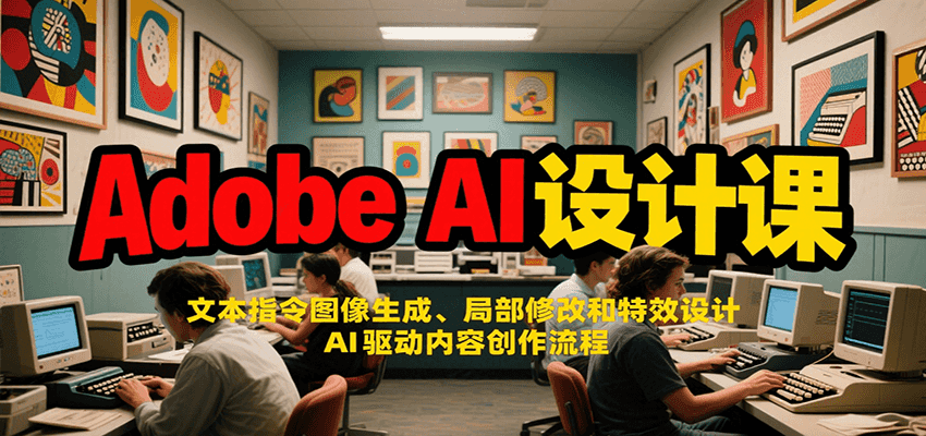 图片[1]-Adobe AI设计课：文本指令图像生成、局部修改和特效设计，AI驱动内容创作流程-天边资源网