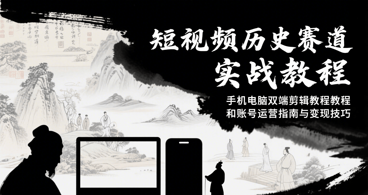 图片[1]-短视频历史赛道实战教程，手机电脑双端剪辑教程和账号运营指南与变现技巧-天边资源网