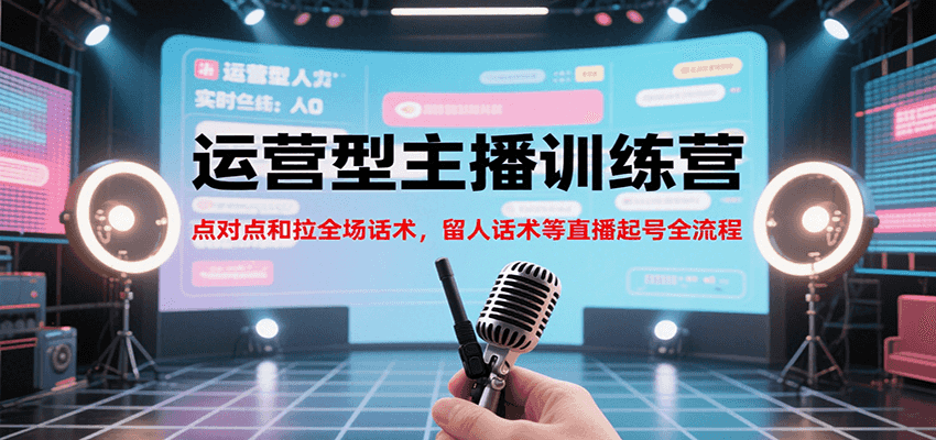 图片[1]-运营型主播训练课程 点对点和拉全场话术，留人话术等直播起号全流程（更新7月）-天边资源网