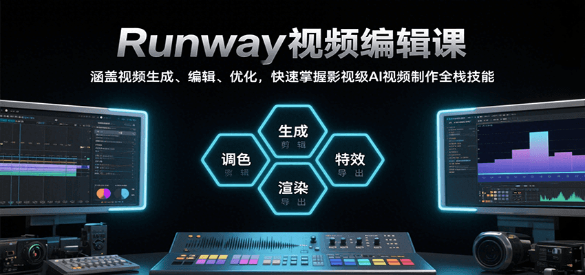 图片[1]-Runway视频编辑课，涵盖视频生成、编辑、优化，快速掌握影视级AI视频制作全栈技能-天边资源网