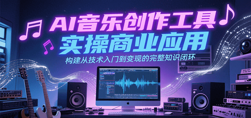 图片[1]-AI音乐创作工具实操商业应用，构建从技术入门到变现的完整知识闭环-天边资源网