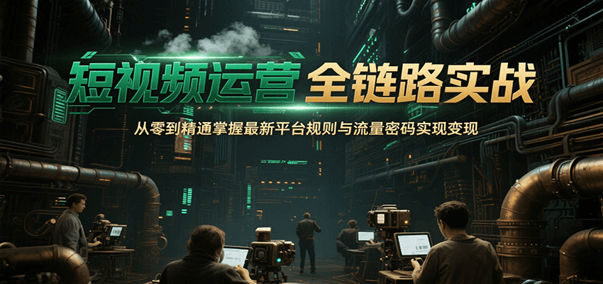 短视频运营全链路实战，从零到精通掌握最新平台规则与流量密码实现变现-天边资源网