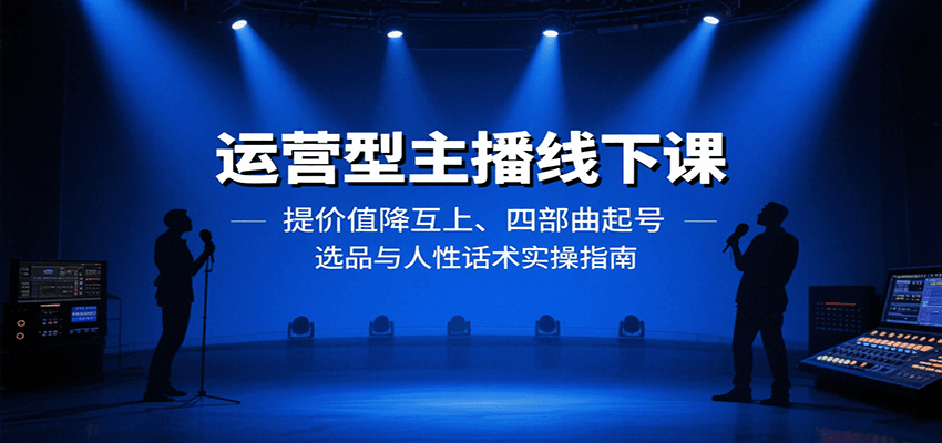 图片[1]-运营型主播线下课：提价值降互上、四部曲起号、选品与人性话术实操指南-天边资源网