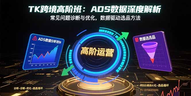 图片[1]-TK跨境高阶班：ADS数据深度解析，常见问题诊断与优化，数据驱动选品方法-天边资源网
