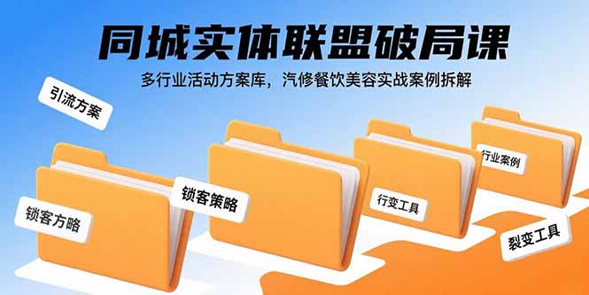 图片[1]-同城实体联盟破局课，多行业活动方案库，汽修餐饮美容实战案例拆解-天边资源网